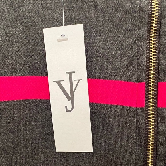 JOAN VASS striped hot pink & gray 3/4 sleeve casual dress/size MP - Picture 6 of 7